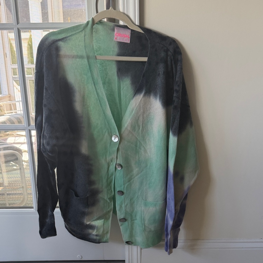 Chaps Green and Black Women's Cardigan